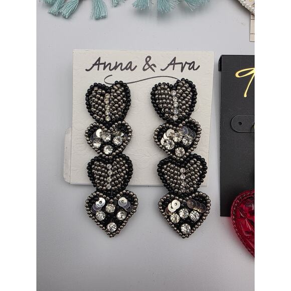 Hearts Fashion Jewelry Lot Earrings 90's Funky - Picture 3 of 6